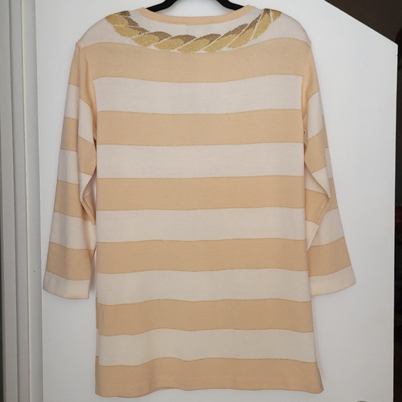 Vintage St John beige nautical rope striped sweater - Picture 7 of 12